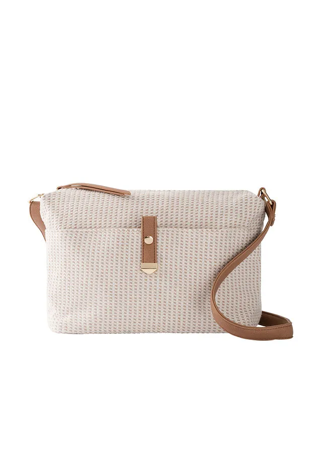Bolso de estilo bandolera Crema-coñac